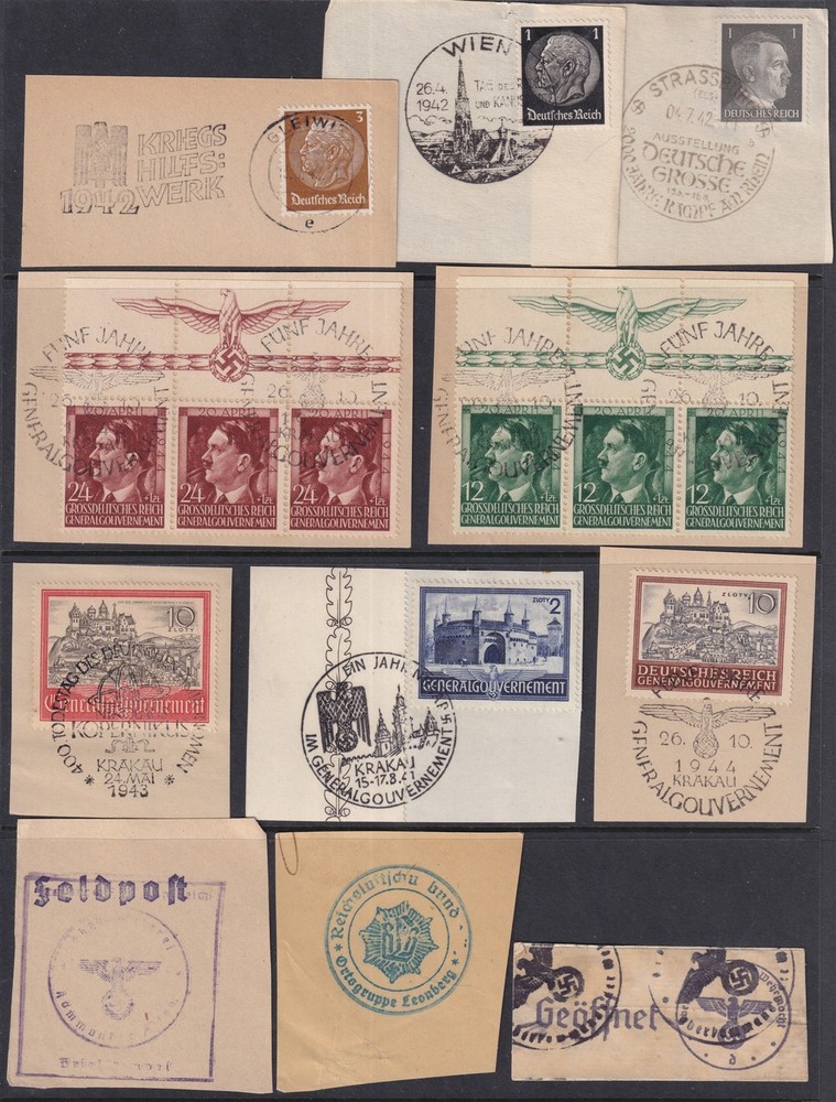 Lot Stamp Germany Poland WWII Hitler Poland Wien Vienna RLB Feldpost F