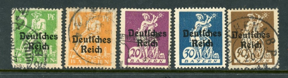 BAYERN Obetween # 256-261 , / 22-8-1y / used/Mint