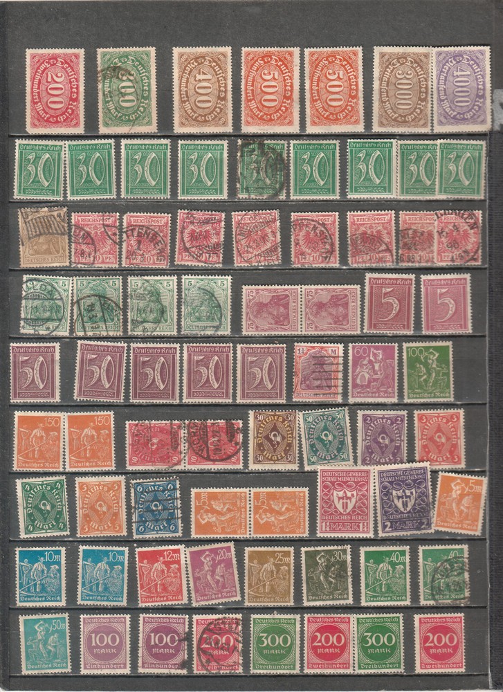 Germany lot of 73 MNH MH and used stamps cancels locations cities