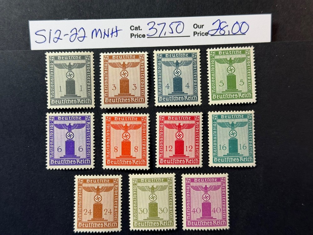 Germany # S12 – S22 MNH* 2024 Scott Catalogue Value $ 37.50