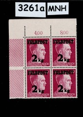 MNH stamp block Adolf Hitler MQ3 Military Overprint Feldpost 1944 #3261a