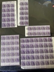 1940’s Lot Of 5 Blocks Stamp Germany Allied Occupation Overprint 6Pf MNH