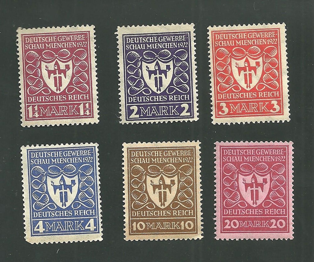 Germany Scott #212-217 Complete Set of MNH Mint Never Hinged Postage Stamps