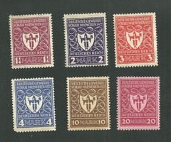 Germany Scott #212-217 Complete Set of MNH Mint Never Hinged Postage Stamps