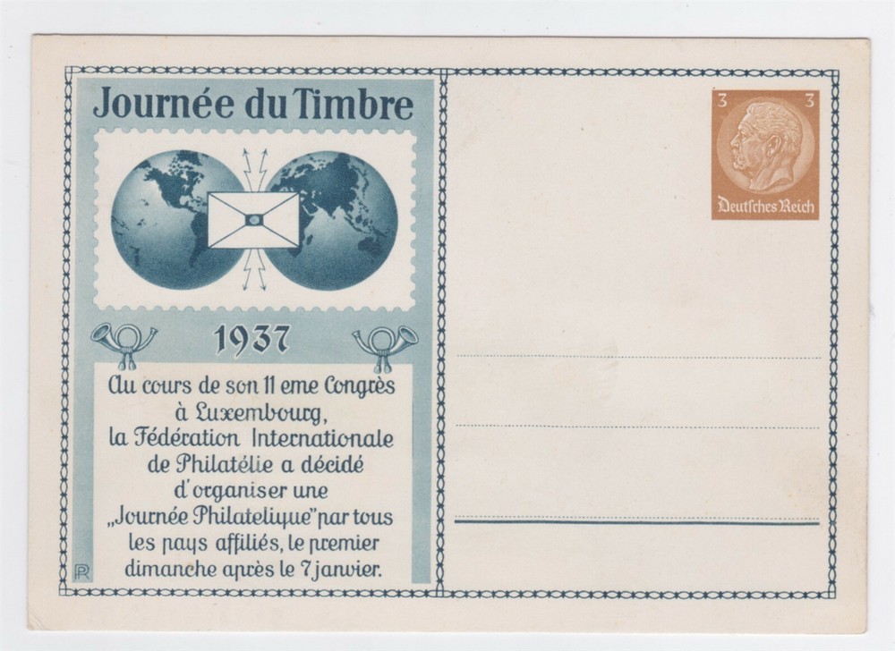 GERMANY 1937 ILLUSTRATED POSTAL CARD STATIONERY #2