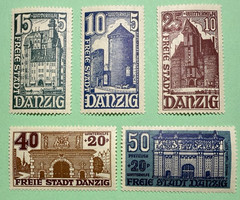 1936 Germany Freie Stadt DANZIG Poland GDANSK Sc#B15-B19 MLH (*) XF