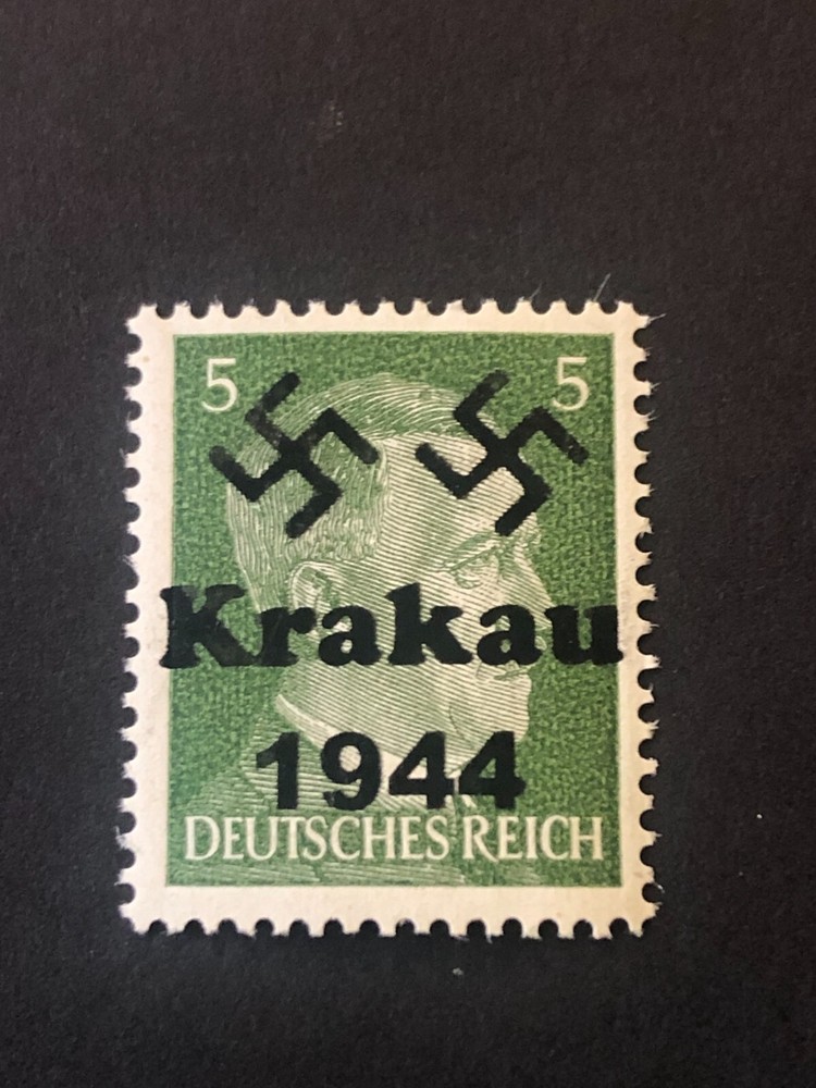 Germany WWII propaganda fantasy overprint (KRAKAU) 5 Rpf. MNH /s23 #525