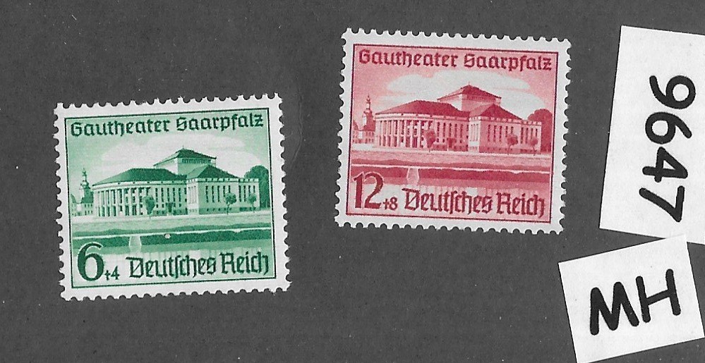 MH Stamp set B121 – B122 / 1938 / Germany Saar Saarbrucken Culture fund #9647