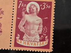 1944 WW2 WWII CROATIAN CROATIA SEBASTIAN WAR INVALID NAZI GERMAN stamp MNH