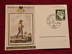 WW2 WWII German Third Reich Tag Der Briefmarke 1941 postcard w Special Cancel