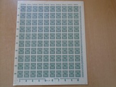 Germany – SG323 50M DM grey green 1923. 9 x complete sheets of 100 stamps.