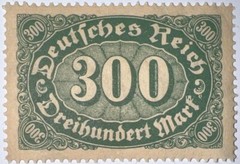Travelstamps: 1922 Germany Stamps Deutsches Reich 300 Mark Mi. Nr. 249, MNH