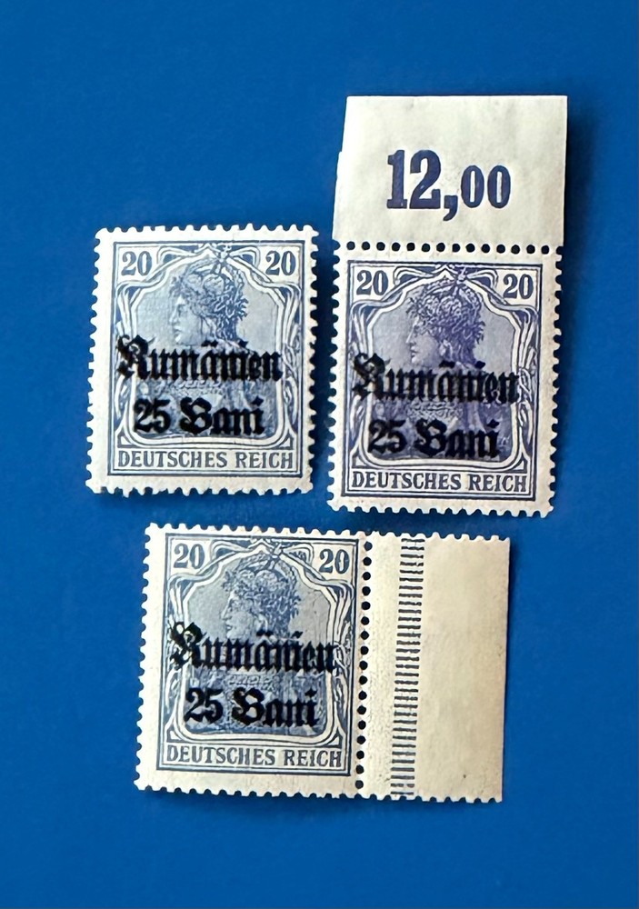 German occupation Romania 1918 Mi 11a+11b POR+11c MNH VF signed BPP