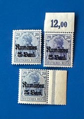 German occupation Romania 1918 Mi 11a+11b POR+11c MNH VF signed BPP