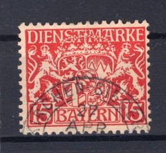 Bayern Dienst 19vb Blue BPP 32EUR Stamped BPP-Signature