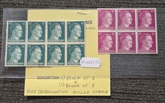Deutsches Reich Germany WWII Hitler Portrait Stamp Blocks 15/30/40/42 MNH Mint