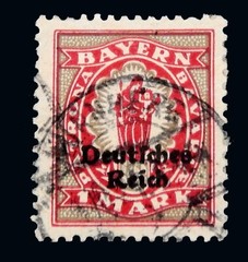 GERMAN Stamps 1920 / Over Print / Bayern Red / Used