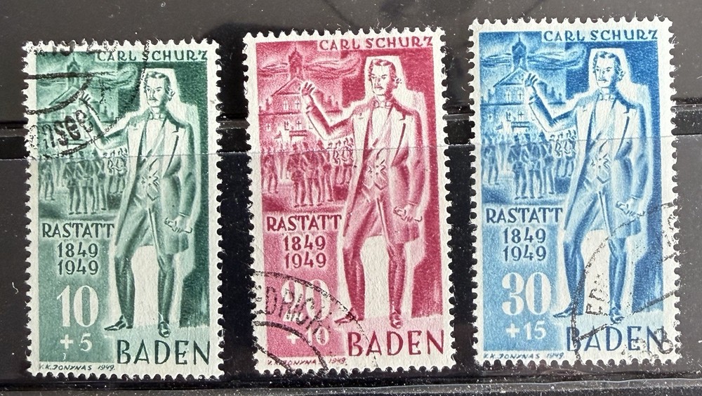 GERMANY – French Zone Baden #5NB9-11 Rastatt Used – CV $75