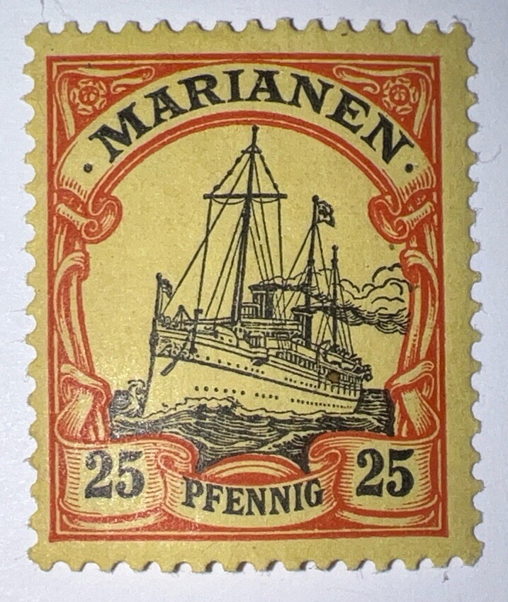 Travelstamps: GERMANY GERMAN MARIANEN STAMPS Kaiser’s Yacht M OG LH 25pf UNWMK