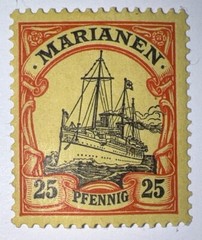Travelstamps: GERMANY GERMAN MARIANEN STAMPS Kaiser’s Yacht M OG LH 25pf UNWMK