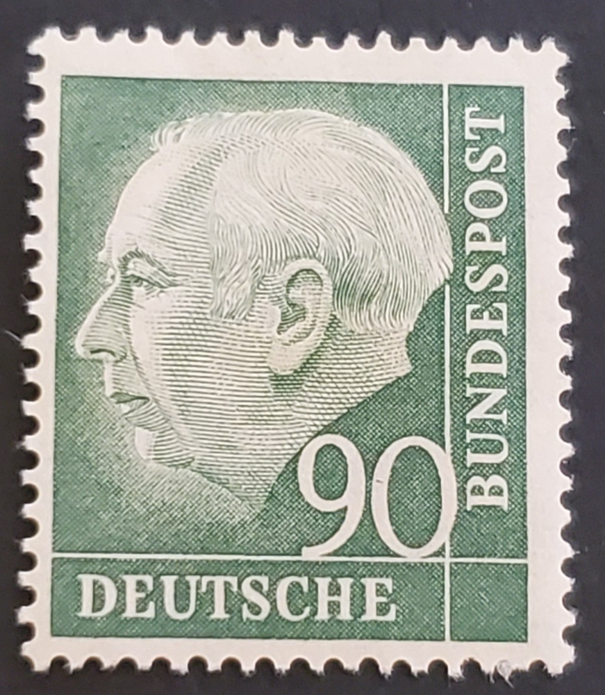 Germany, nice 1954 90pfg Th Heuss mint w/hr