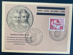 1950 Berlin East Germany DDR First Day Souvenir Card Cover 60th Anniversary
