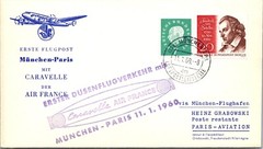 Germany 1960 FFC – Air France – Munich To Paris – J7552