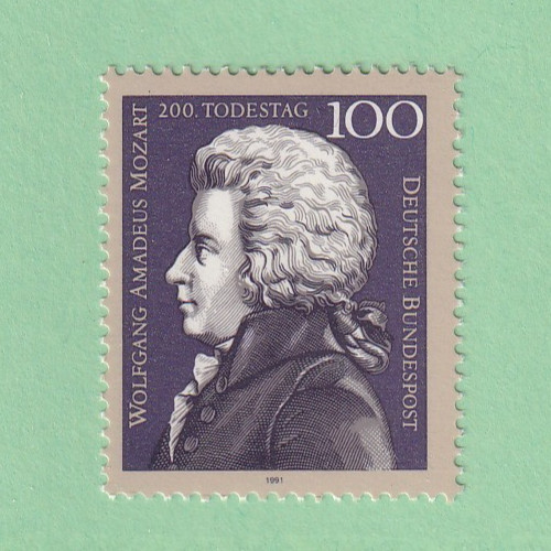 Bundesrepublik MNH ** 1571 Scott 1691 Mozart single from Souv Sheet
