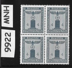 #9922 MNH WWII Germany block Sc S14 / 1942 PF04 issue / Official Third Reich