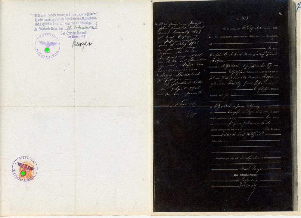 Germany Nazi era document local revenue Mönchengladbach 1938 fiscal