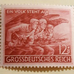 One ~ German Civilian defense forces ~ Militia Germany Stamp ~ ww2 era ~
