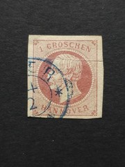 German Old States – Hannover Stamp LOT – 6 USED (Mi Nr. 4, 9, 14, 15, 16, 19)