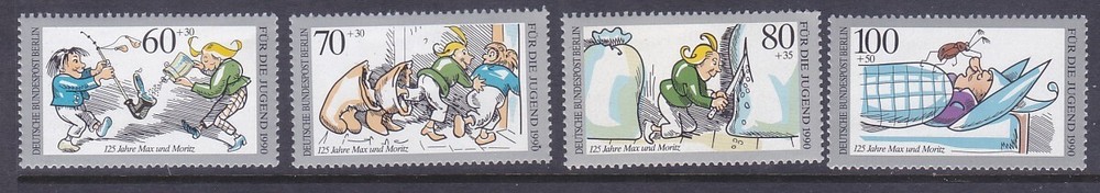 Germany Berlin 9NB279-82 MNH 1990 Max and Moritz Full Set of 4 Very Fine