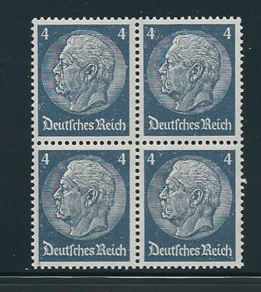 MNH Stamp block / President Hindenburg 1930s, PF04, Original Third Reich Block
