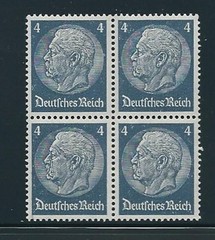 MNH Stamp block / President Hindenburg 1930s, PF04, Original Third Reich Block