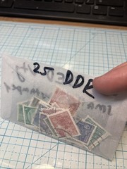 25 USED/Overstamped small Vtg 1950-1990 DDR East Germany stamps; $1 Ships/A DEAL