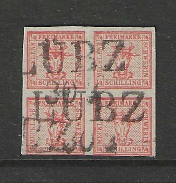 1856 German States MECKLENBURG-SCHWERIN 4/4 S. issue used, $ 187.00