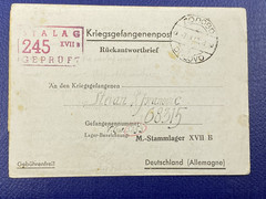 1943 F/L written by relatives sent to Serbian POW in Stalag 245, Dolovo, Serbia.
