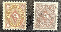 Germany: 1921-22 SC# 183 & 192 (crease), WMK 126 set of 2 Used Lot #09-06251