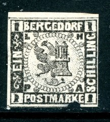 Germany States 1861 Bergdorf 1s Black Scott #2 Mint W380