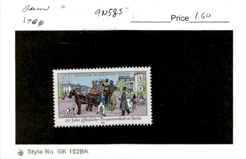 Germany – Berlin, Postage Stamp, #9N585 Mint NH, 1990 Horse Cart (AC)