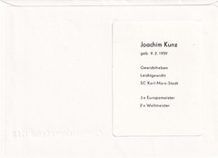 SA18j Germany DDR 1988 OG Seoul Original Signed Cover – Athletics, Joachim Kunz