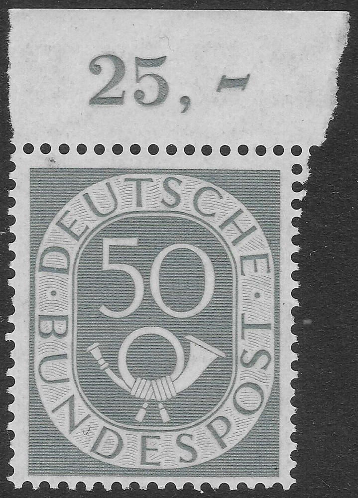 GERMANY 1951. 50pf POSTHORN MNH. ORIGINAL GUM. SG. 1056. (C671)