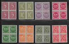100+ MNH Stamps in Blocks of 4 Weimar Republic Germany Overprints #2370