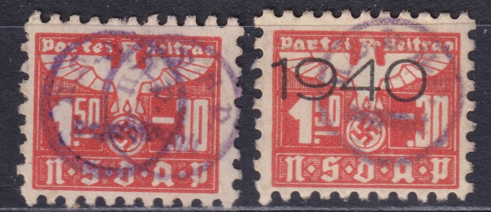 Lot Stamp Germany Revenue WWII Fascism War Era Labor 1939 1940 U