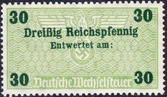 Stamp Germany Revenue WWII 3rd Reich Bill Exchange Fiscal Tax Selection 2 MNH