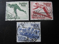 THIRD REICH Mi. #600-602 used Winter Olympics stamp set! CV $15.50