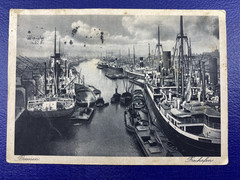 1927 Germany, Bremen Docks/ ships, special aircraft cancel, Bremen Post Mark