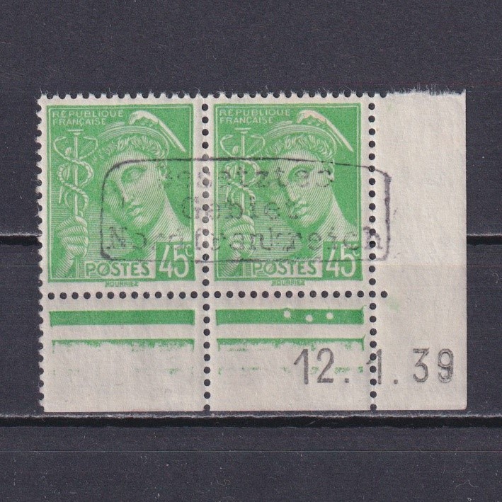 FRANCE 1940, German occupation, Overprint on 45c, signed, MH
