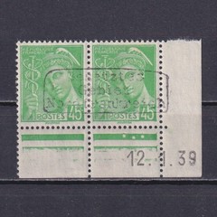FRANCE 1940, German occupation, Overprint on 45c, signed, MH